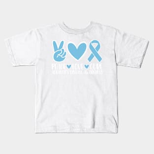 Addison's Disease Awareness Peace Love Cure Kids T-Shirt